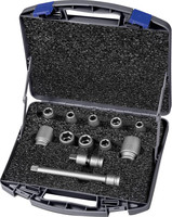 Jeu de douilles à choc 1/2", six pans, 12 éléments