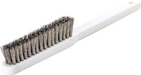 Brosse fine, acier inoxydable V2A, ondulé, manche en plastique