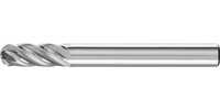 Fraise sur tige en carbure, denture INOX, forme cylindrique à bout arrondi WRC