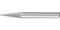 Fraise sur tige en carbure, denture 3, forme conique à bout pointu SKM