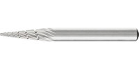 Fraise sur tige HSS, denture 3, forme conique à bout pointu G