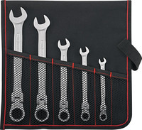 Jeu de clés mixtes à cliquet articulées, 5 pièces