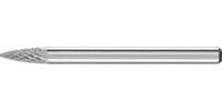 Mini-fraise sur tige en carbure, denture 4, forme ogive à bout pointu SPG